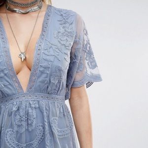 Lace romper festival dress